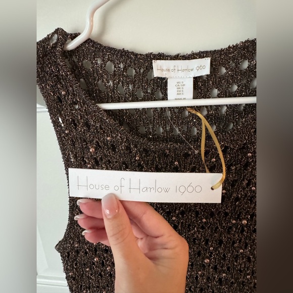 NWT House of Harlow 1960 Beaded Mesh Dress - Picture 4 of 11